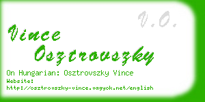 vince osztrovszky business card